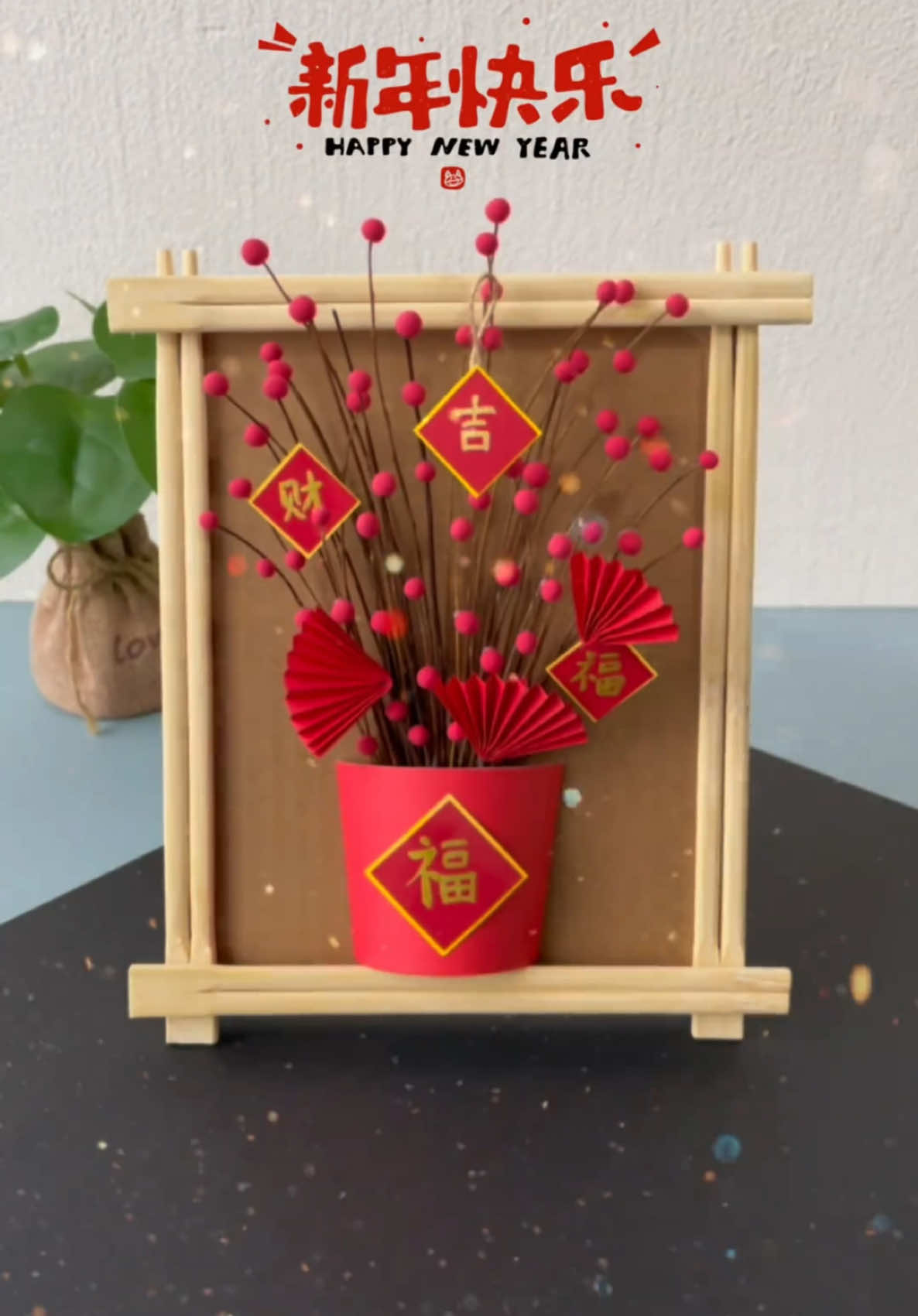 Creating a DIY Chinese New Year painting #chinesenewyear #DIY #Craft 