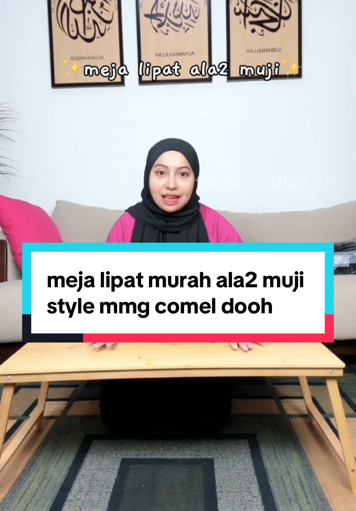 Replying to @Niraabubakar sies mmg comel dooh meja lipat muji style mcm ni.buat meja mengaji pun lawa #mejalipat #mejalipatmurah #mejalipatmujistyle #fypシ #natikakongsi