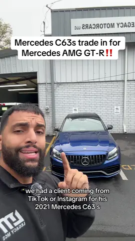 Client traded his Mercedes C63s, bought our Mercedes AMG GT-R! Smooth deal and great buy! #cars #cardealer #fyp #mercedes #amg #usedcar #carsales #carbuying #tradein #dealership #dealershiptiktok 