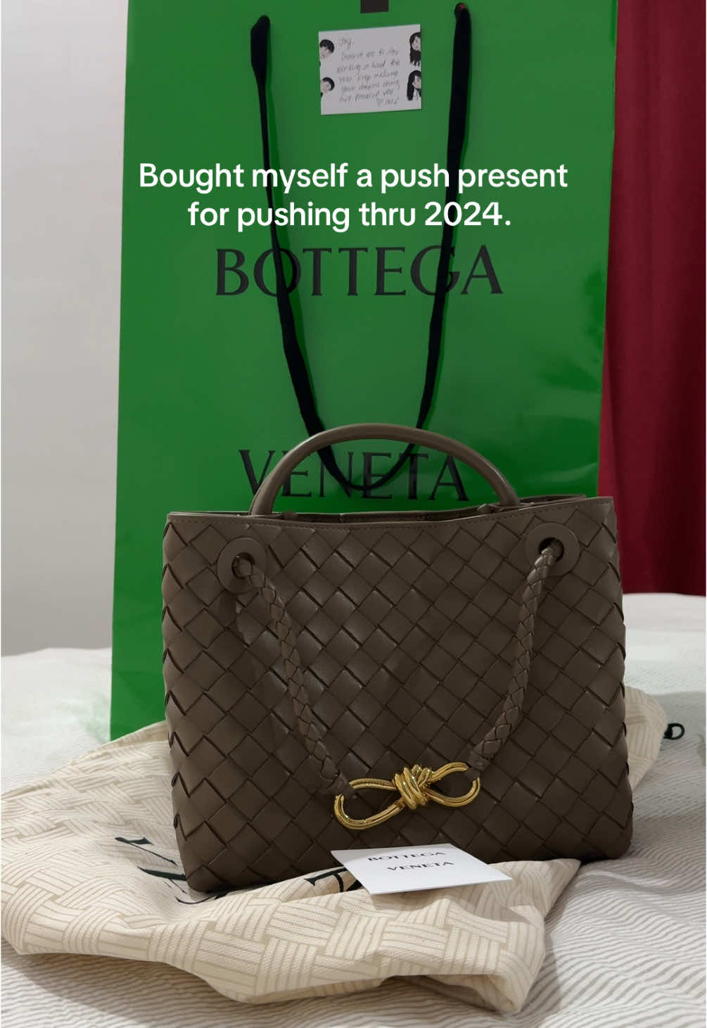 Great job, self! 🥰 #bottegaveneta #andiamo #bottegavenetaandiamo #andiamobag #bottega #unboxing #asmr #luxuryunboxing #luxurybag #quietluxury #fyp #foryoupage #foryou #fypシ゚ 