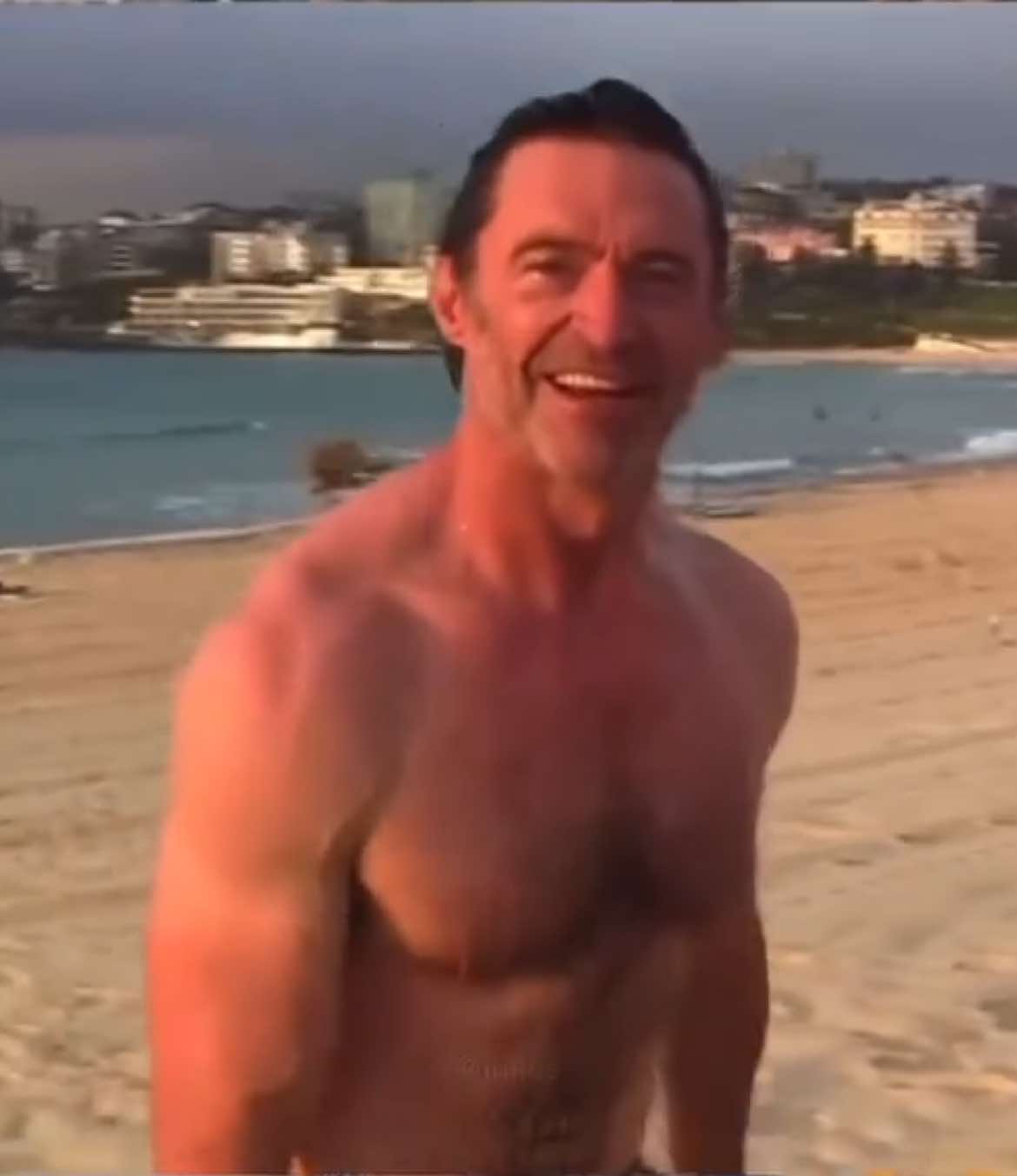 THANK YOU AUSTRALIA 🦘🇦🇺🌊 >> #hughjackman #bondibeach #australia #heaven #hughjackmanedit #wolverine #daddy #plsmarryme #ineedhelp  [fake body, fake everything]