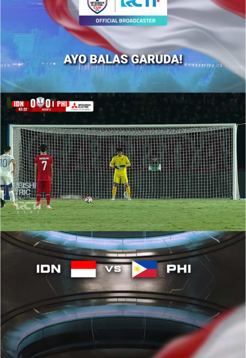 Balas Garuda! Indonesia vs Filipina Streaming di rcti.plus/timnas #RCTIPlusSports #RCTIPlusSuperApp #TimnasIndonesia #GarudaMendunia #Timnas #MitsubishiElectricCup #aseanutdfc #kitagaruda #Timnasday  