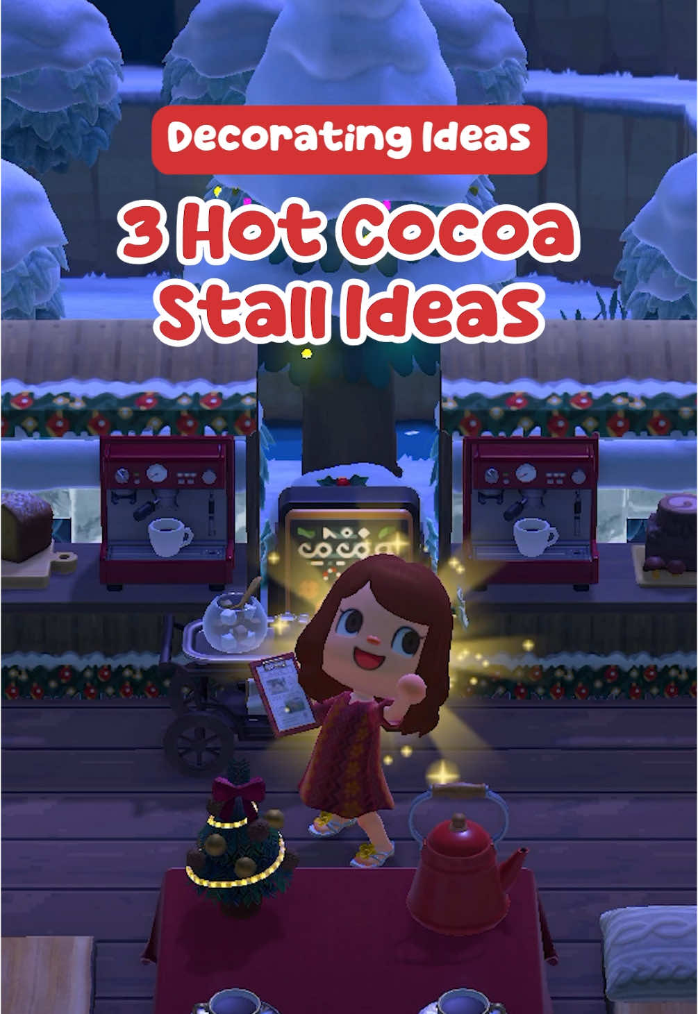 3 build ideas for hot cocoa stalls ☕️🍫  #acnh #animalcrossing #animalcrossingnewhorizons #animalcrossingbuilds #acnhinspiration #acnhinspo #acnhbuild #animalcrossingdesign #acnhdesign #acnhchristmas #acnhwinter 