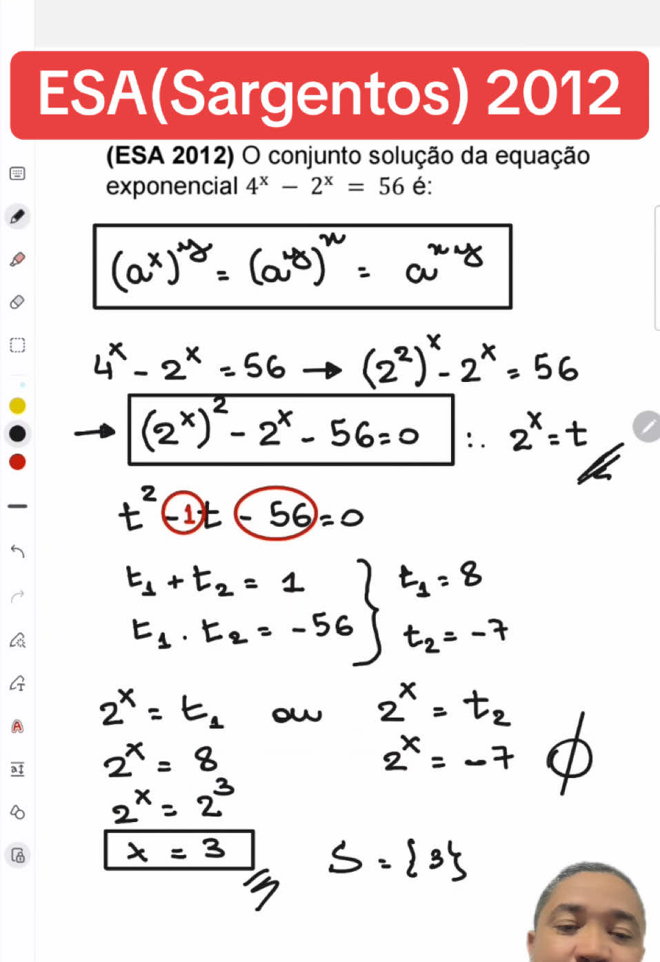 Prova da ESA#esa , #eear #enem #matemática #enem #vestibular #cefet #cn #ita #ime #uerj #dicasdematematica #fys #ia #epcar @Aplicativo Preparatórios 