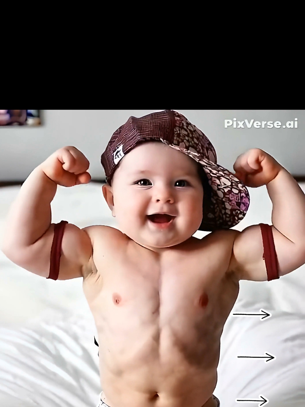 baby bodybuilding 🍼 strong baby muscles 3 😍🥰 #baby #muscle #ai #kidstiktok #funny