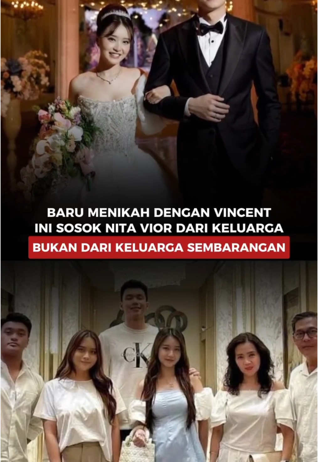 Baru Menikah Dengan Vincent, Ini Sosok Nita Vior Yang Ternyata Bukan Dari Keluarga Sembarangan🤫