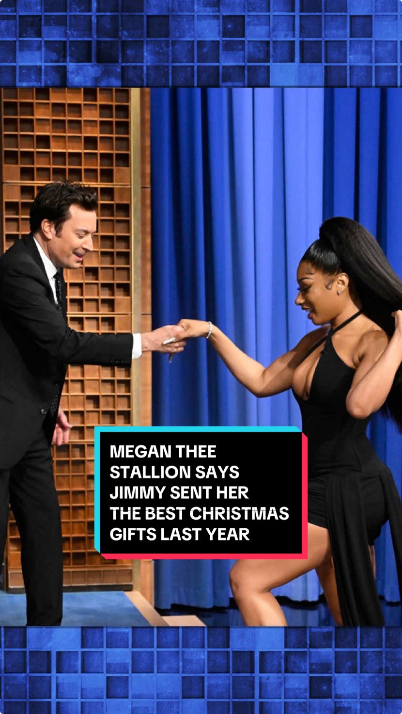 @Megan Thee Stallion says Jimmy sent her the best Christmas gifts last year 🥹 #FallonTonight #TonightShow #MeganTheeStallion #Holiday #JimmyFallon 