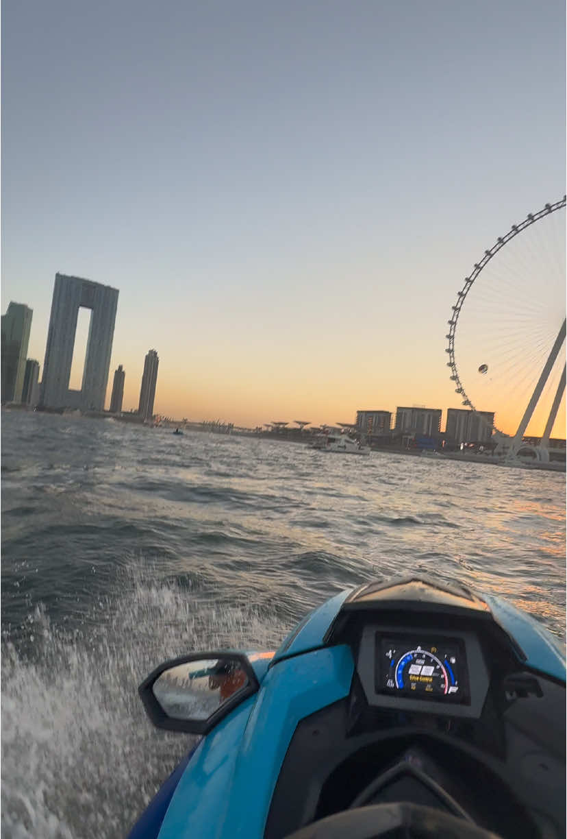 sunset in dubai 🏝️#dbx #jetski #fyp 