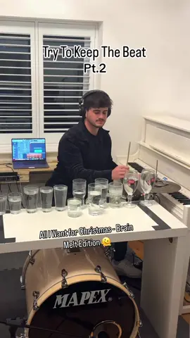 Try to Keep the Beat Pt.2 🎄- Metric Modulation: All I Want for Christmas @Mariah Carey #christmas #alliwantforchristmas #coordination #challenge #percussion #drums #glasses #independence #fyp 