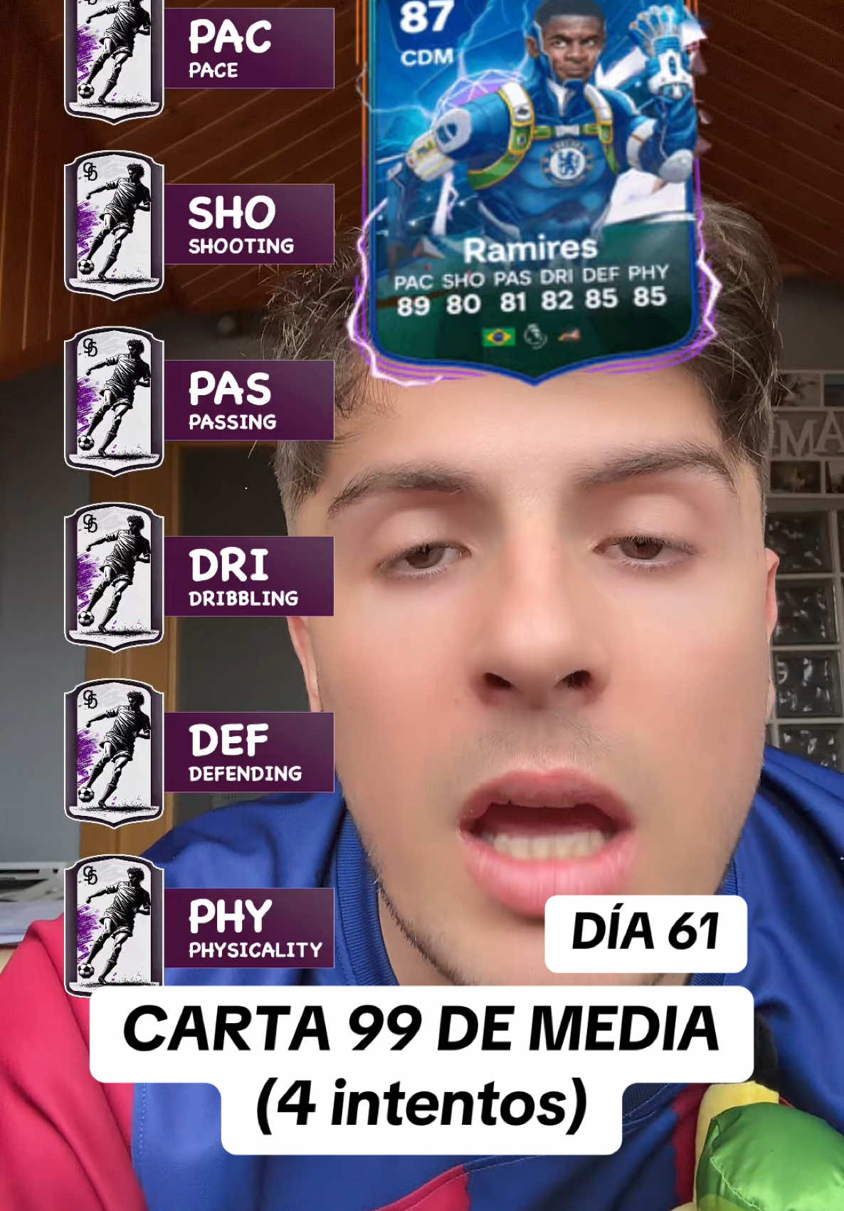 CARTA 99 DE MEDIA‼️‼️ #reto #filtro #99 #cards #fifa 