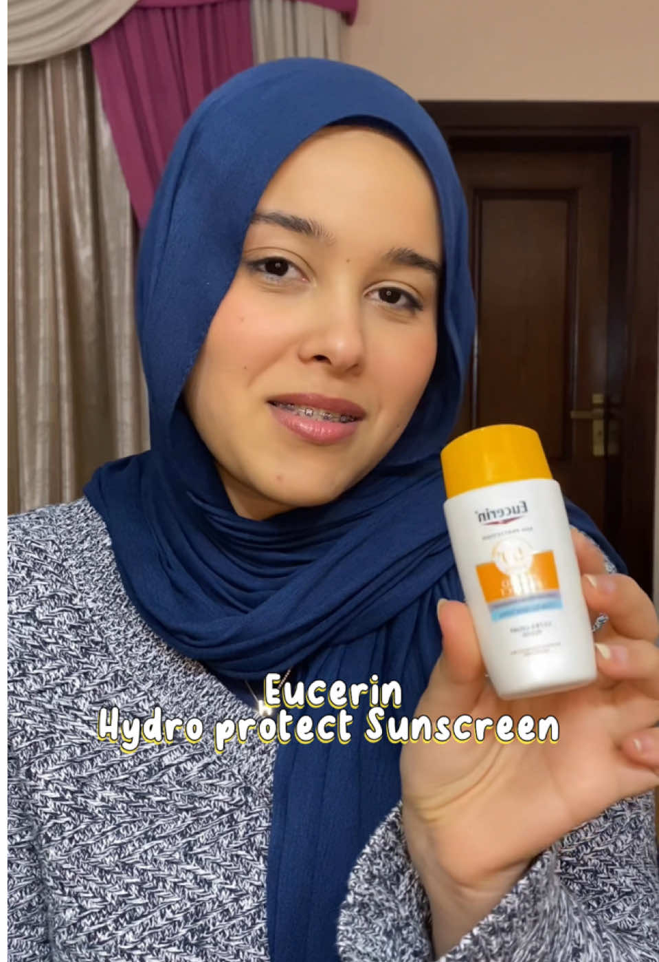 @Eucerin ME Hydro Protect Sunscreen ☀️ #sunscreen #sunprotection #spf #sunscreenreview #review #skincare #sundamagedskin #fyp #viral #trending #haneen_doubleE #حنين_بتعمل_سكين_روتين 