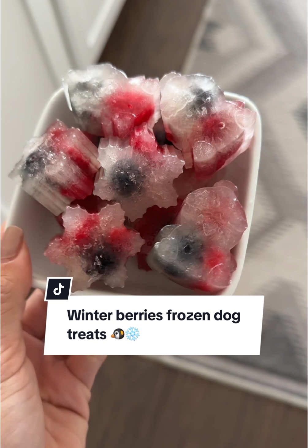 No blender needed for this recipe! #homemadedogtreats #mealtoppers #diydogtreats #dogtreatmolds #dogtreatrecipe #pupsicle #frozendogtreats #emerypets #blueberrydogtreats 