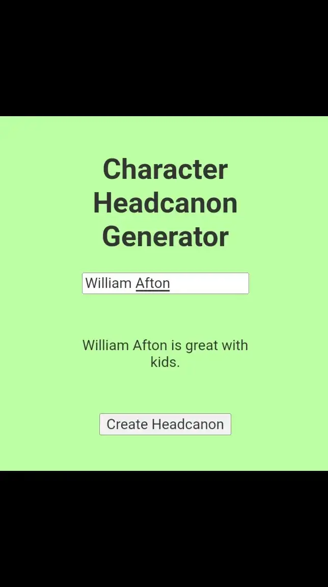 William Afton é ótimo com crianças ❤ site: Character Headcanon Generator #fnaf #f #fyp #medo #nemfodendo 