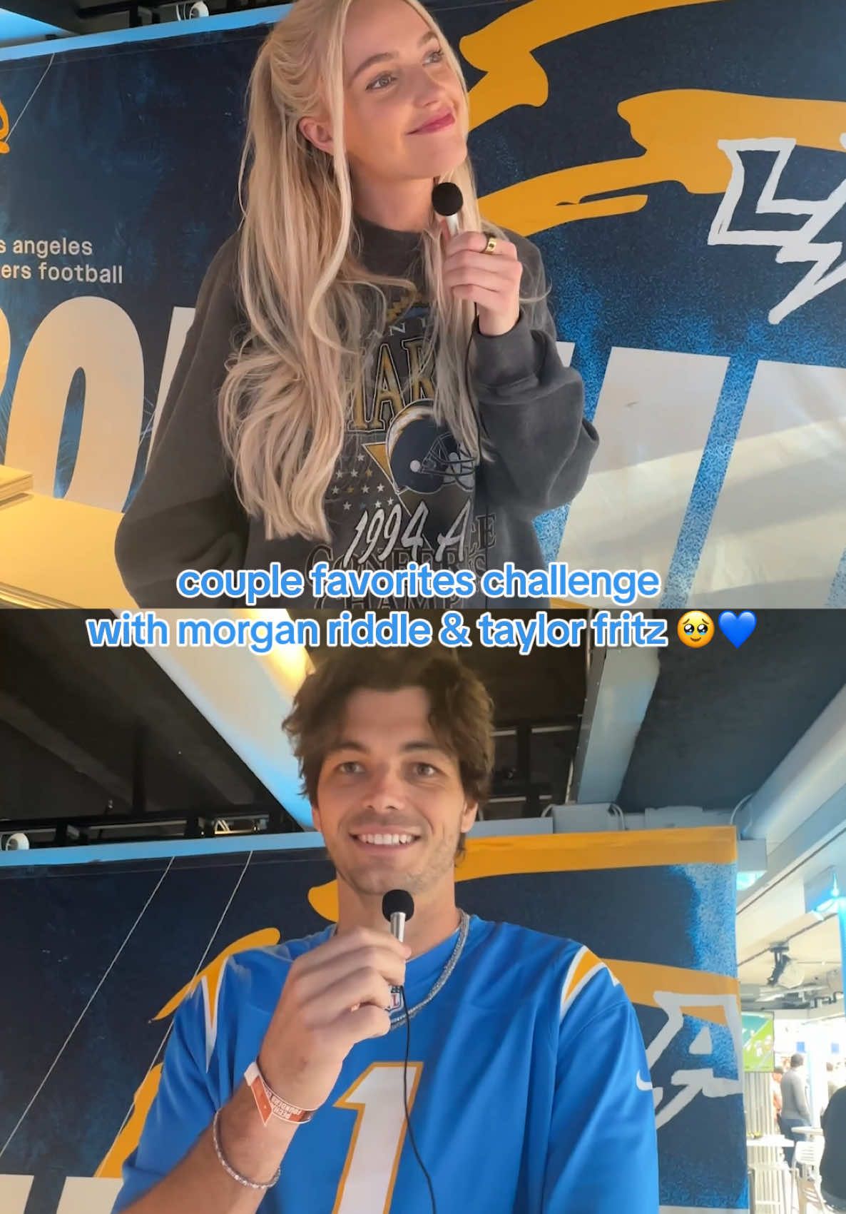 ur favorite couple’s favorite couple 💙 @Morgan Riddle @Taylor Fritz #coupleschallenge #couple #morganriddle #taylorfritz #chargers #sports #wag 