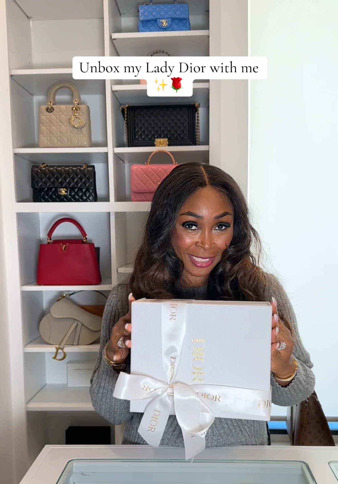 I was so excited for this one guys! This is no ordinary purse… its MY LADY DIOR! 🥰🌹✨   #dior #ladydior #luxury #viral #unboxing #shopping #fashion @Dior 