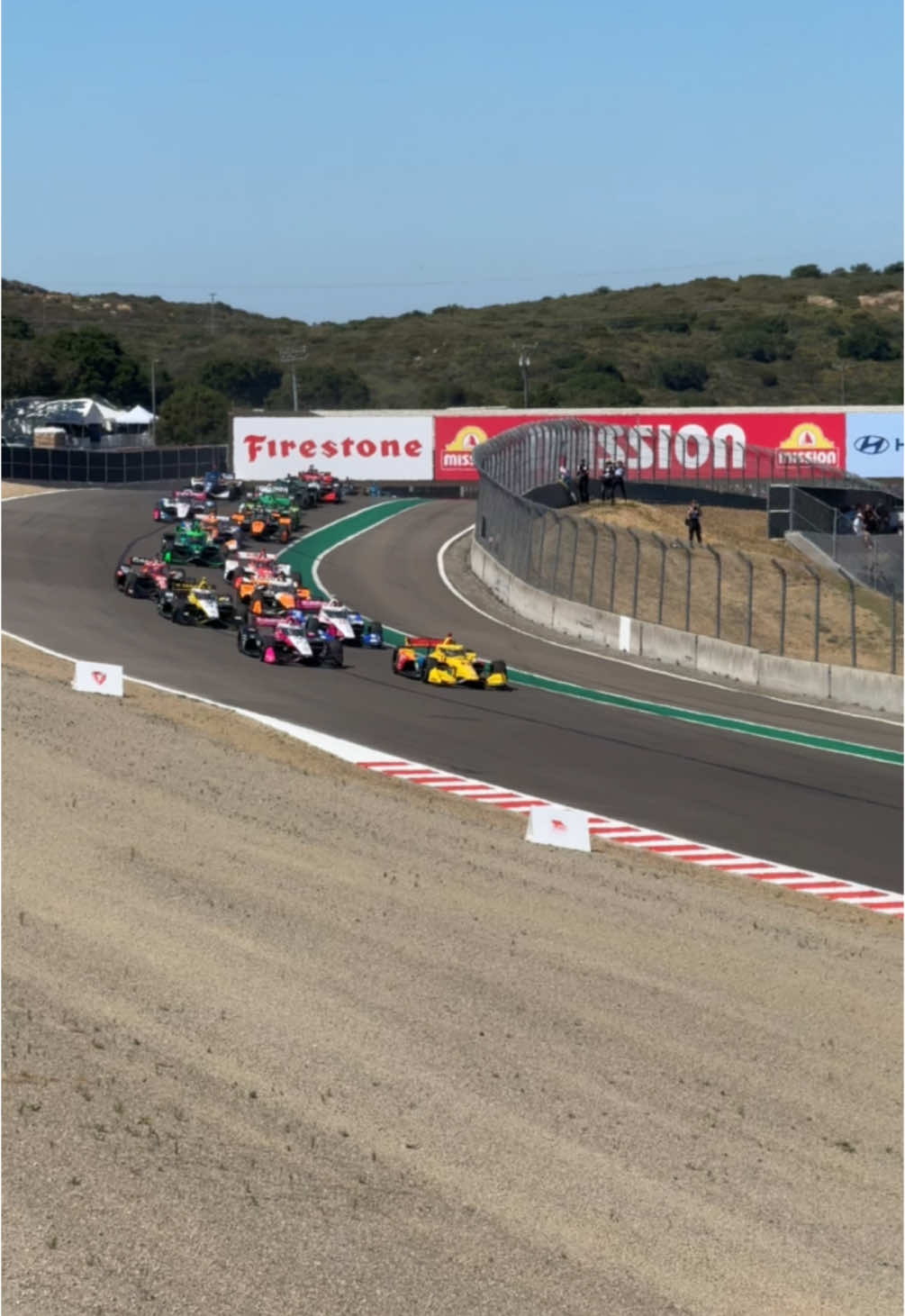 There are many great places to watch a race start. Where’s your go to spot?🤔 #indycar #weathertechraceway #lagunaseca 