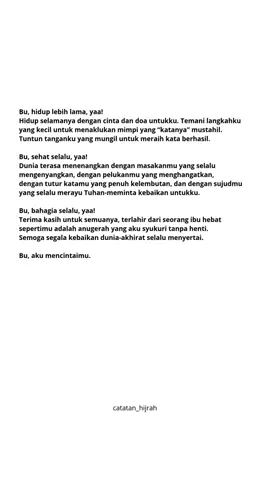 Bu, aku mencintaimu. ##catatanhijrah ##ibuhebat ##ibuku ##hariibu ##fypage