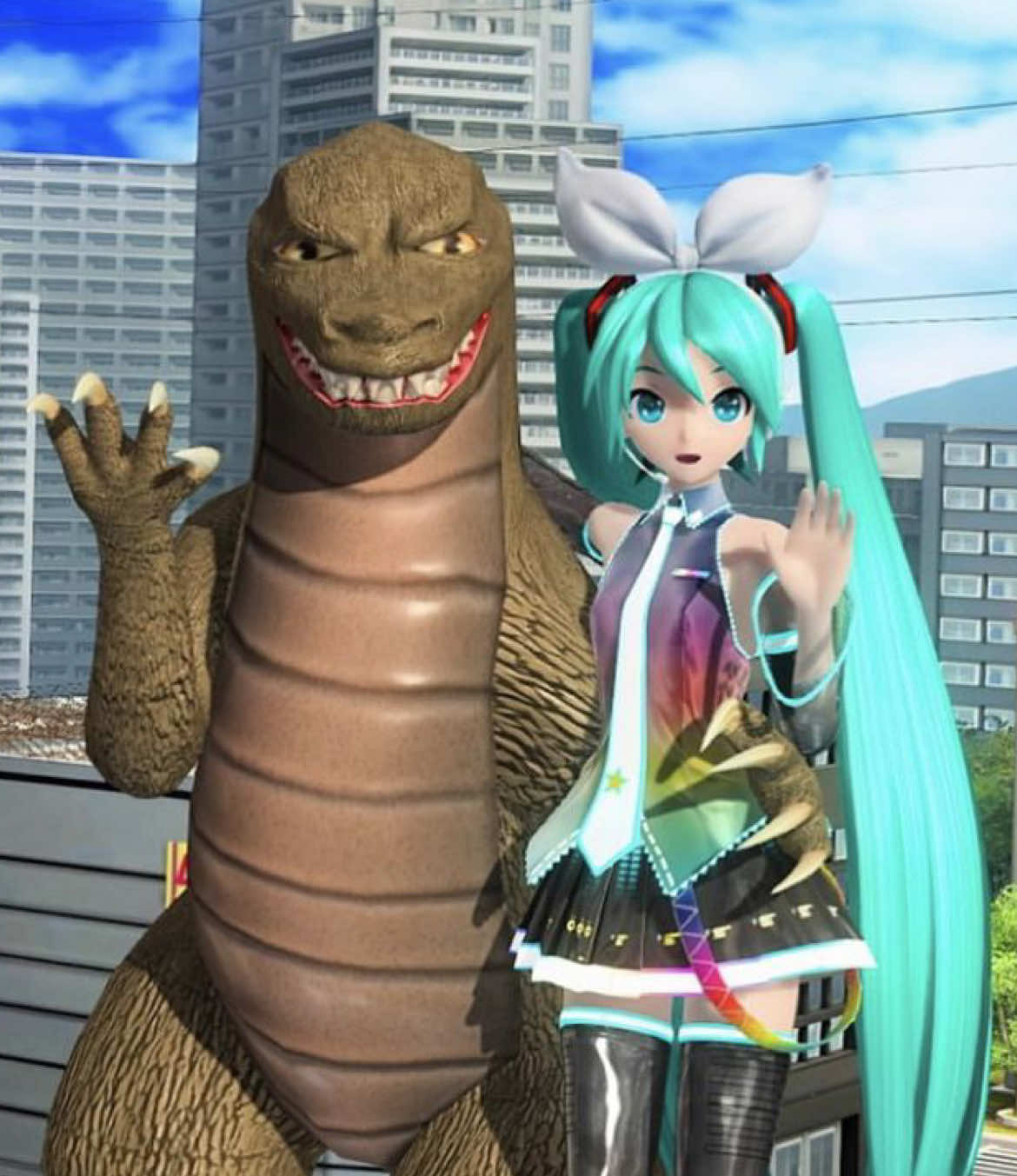 Please give us a miku emote when she arrives🙏 #fortnite #hatsunemiku #hatsunemikufortnite #godzilla #godzillafortnite #fortnitechapter6 #fyp #furry 