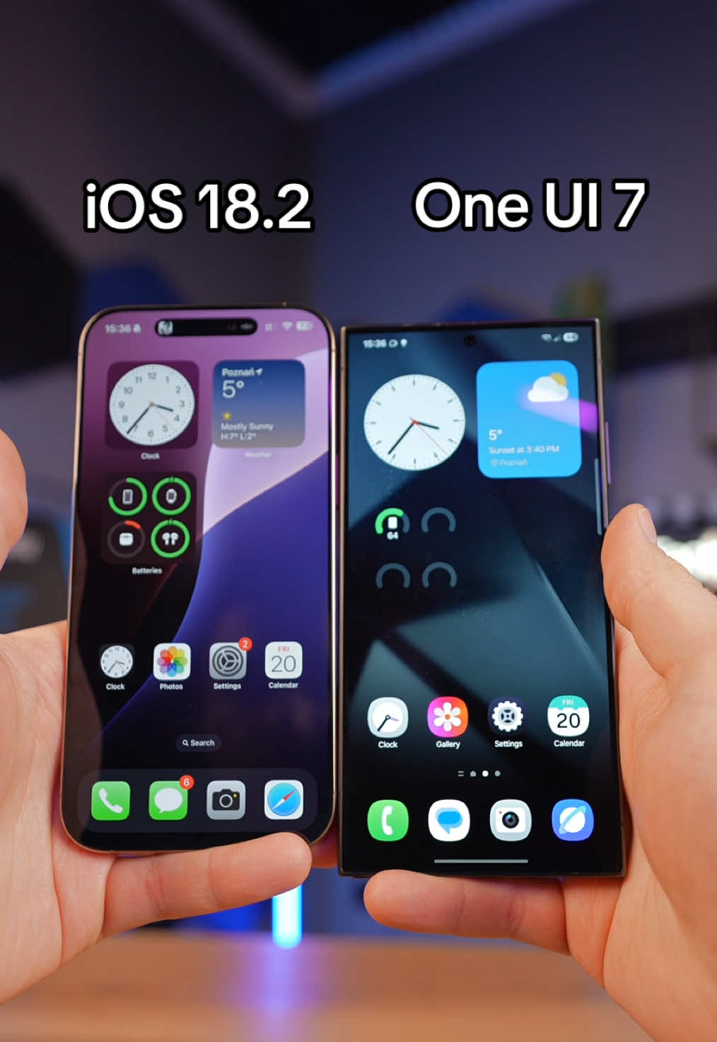 iOS 18.2 vs One UI 7 #iphone #galaxy