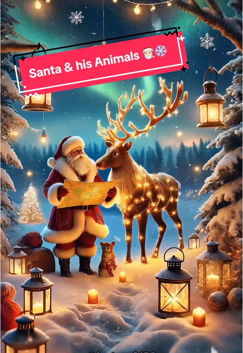 Santa with his Animals 🎅🏻❄️🥰 #aianimation #aiart #santa #animalsoftiktok #christmas 