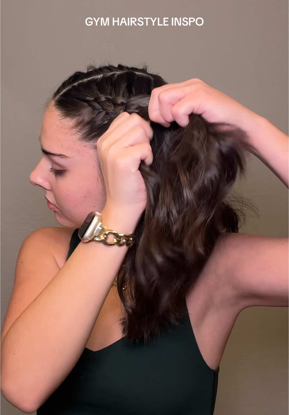 Today’s simple gym hair ❣️ #hairtok #hairtutorial #dutchbraids #gymhairstyle #mediumlengthhair #shorthair #sabrinacarpenter #isitnewyearsyet 