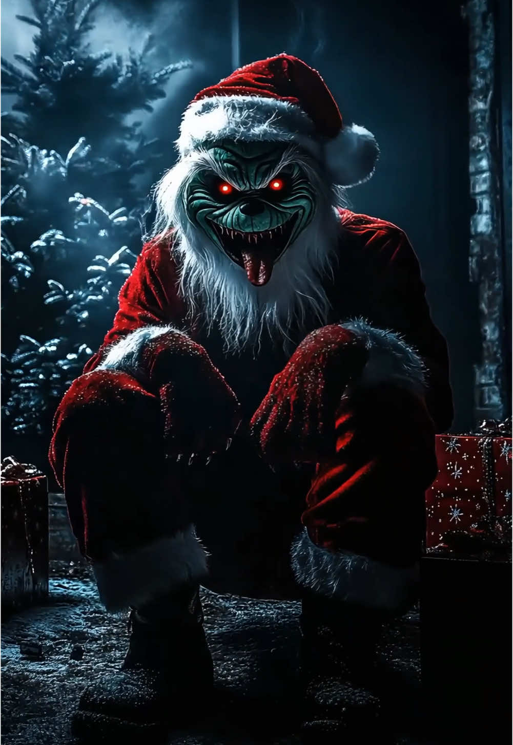 Grinch is coming for your Christmas… and you #m#mysteryc#creatureb#beasts#scaryc#creepy#h#horrorf#fearn#nightmarem#monsters#spookyd#darka#aireelsa#aishortsaicontent #grinch #christmas #grinchtiktok #grinchmas 