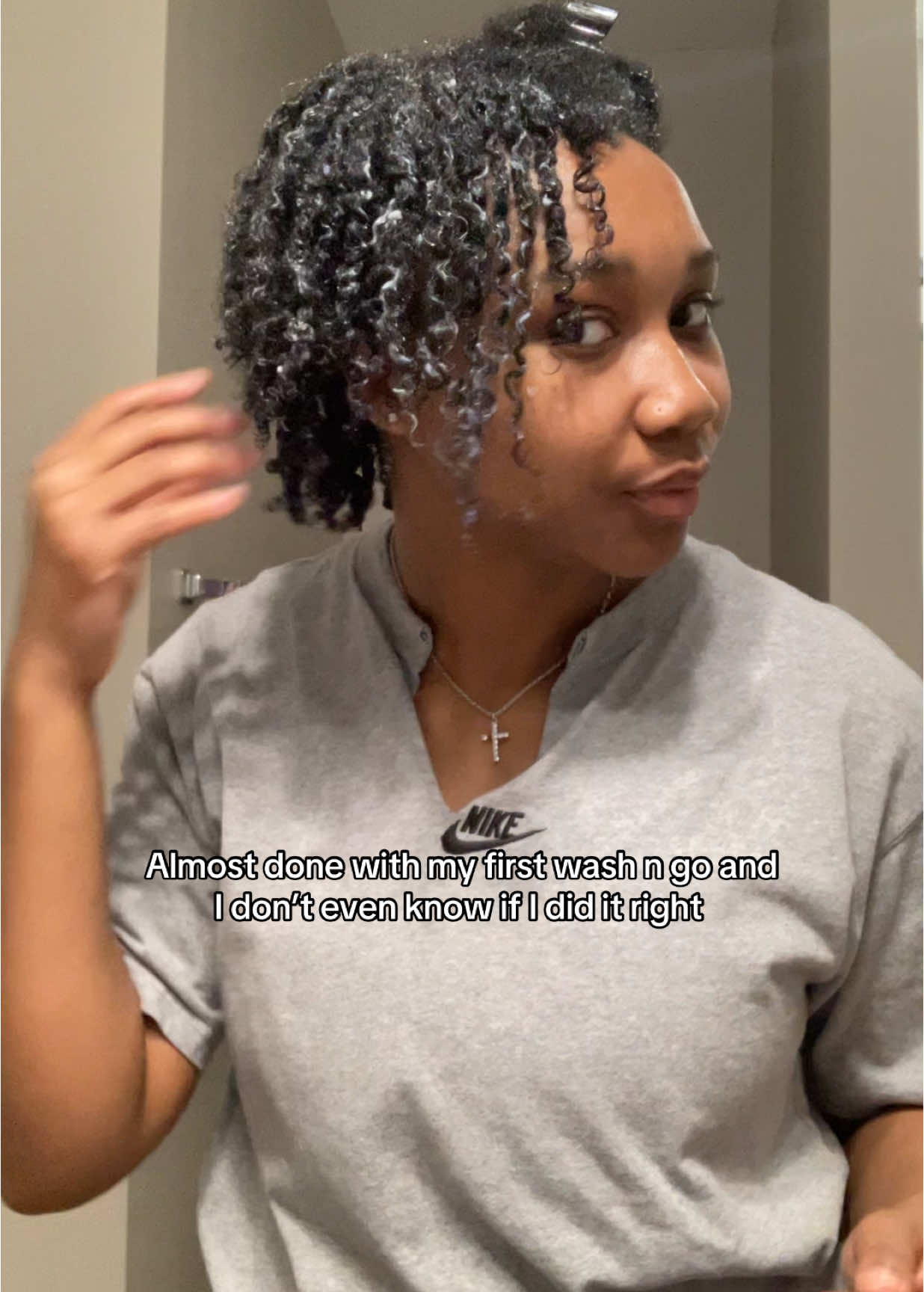 This is my first wash n go and im not sure how its suppose to look but i still wanted to try! Practice makes perfect! Idk if its the products i used or if im not finger coiling them right but any tipsss?  #blackandtame #haircare #naturalhaircontentcreator #4hair #naturalhair #naturalhaircarebrand #blackwomanowned #naturalhairtips #4chairtipsdaily #dryhair #organichaircare #naturalhairconfessions #naturalhaircommunity 