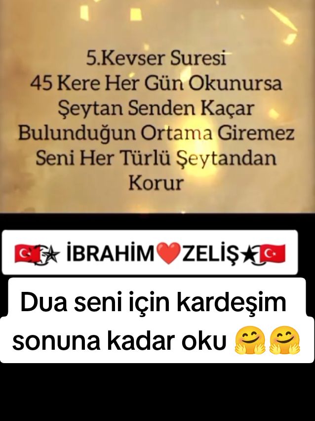 -Bismillâhi’r-Rahmâni’r-Rahîm. 1- İnnâ a’taynâ ke’l-kevser. 2- Fesalli li-Rabbike ve’nhar. 3- İnne şâni’eke huve’l-ebter @🇹🇷҉͜͡✭ZELiŞ❤️İbrahim🇹🇷҉͡ 