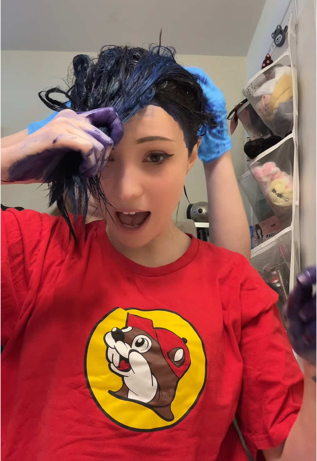 #hairdye #hairtok #bluehair 