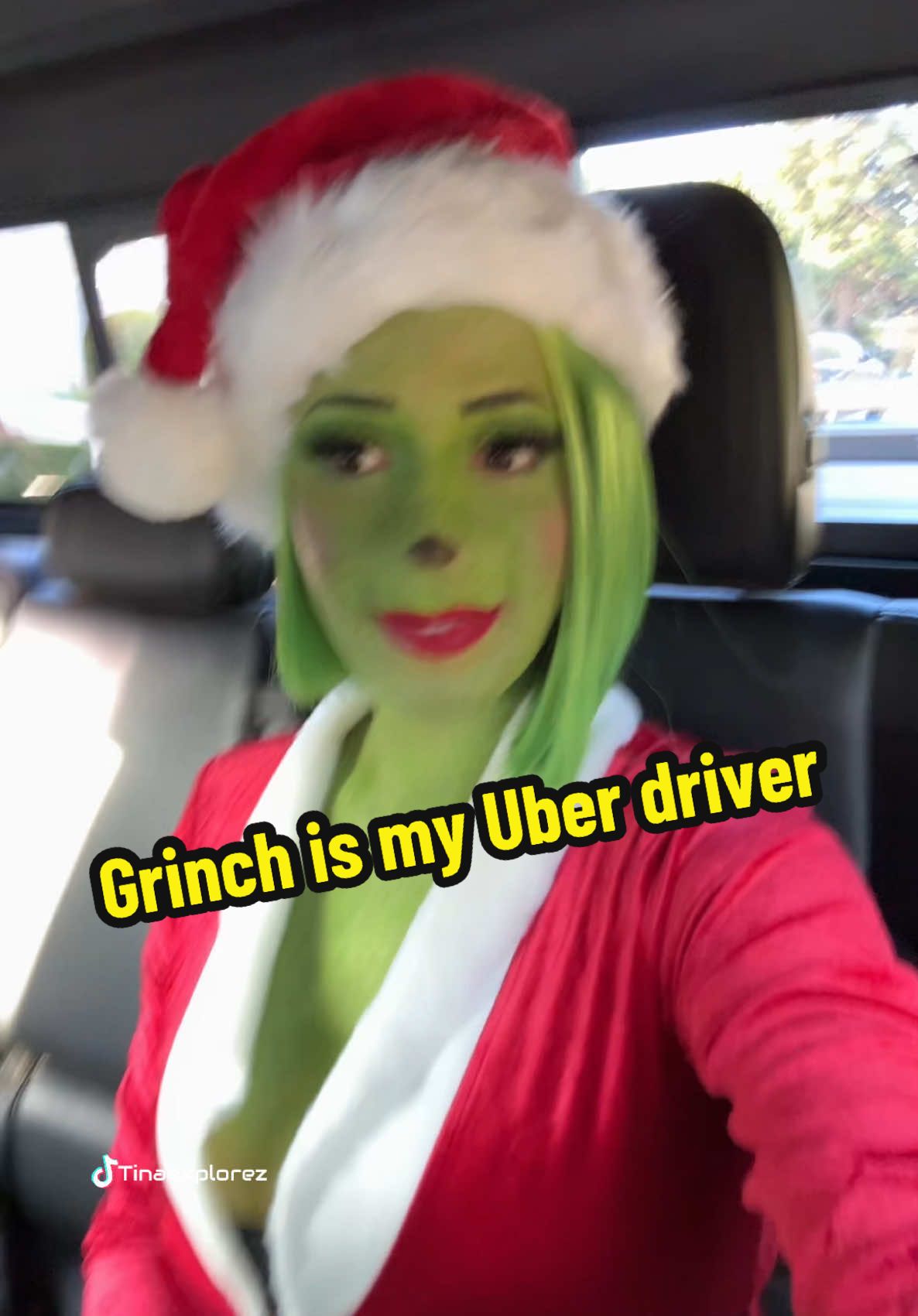 Going to Whoville with Grinch as my Uber driver #fypシ #viraltiktok #grinchmas #foryoupage #grinchtiktok #OOTD #cosplay 