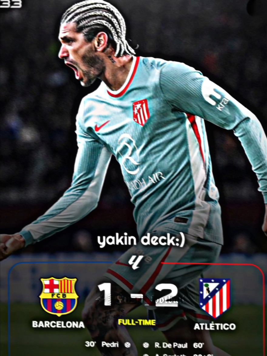 FT: Barcelona 1-2 Atletico Madrid, kena comeback Wak 🥲#football #barcelona #laliga #viscabarca #fyp #fypシviral #xybzca 