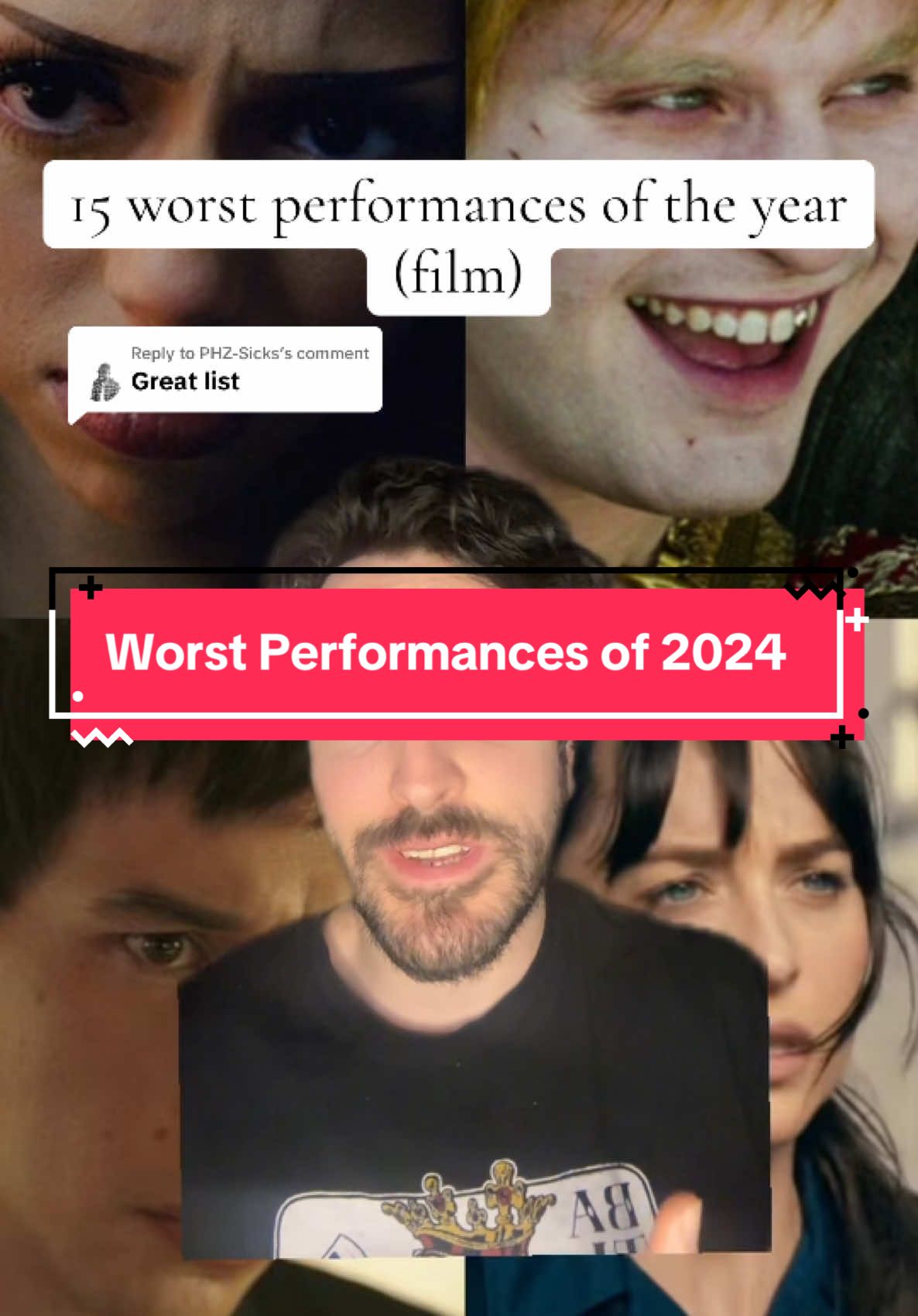 Replying to @PHZ-Sicks 2024 has given us so many great films and performances, but they haven’t all been the best. Here are my 15 worst performances of 2024. #movies #actors #film 