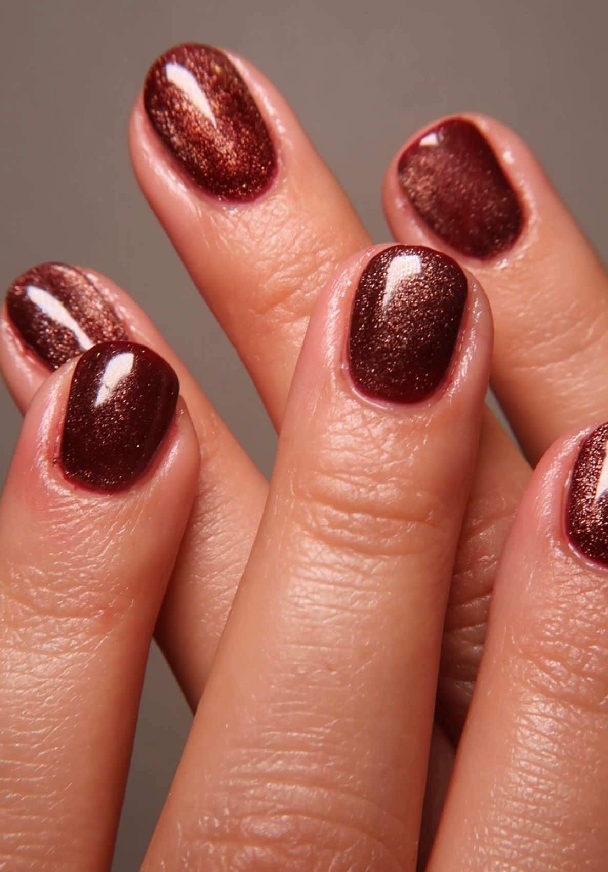 Jelly brown cherry mocha glass nails  . Products used: @gaoy_official 1149 & 2028 @GELCARE® jelly brown . #glassnails #nailinspo #nails #velvetnails #cateyenails #berrynails #brownnails 