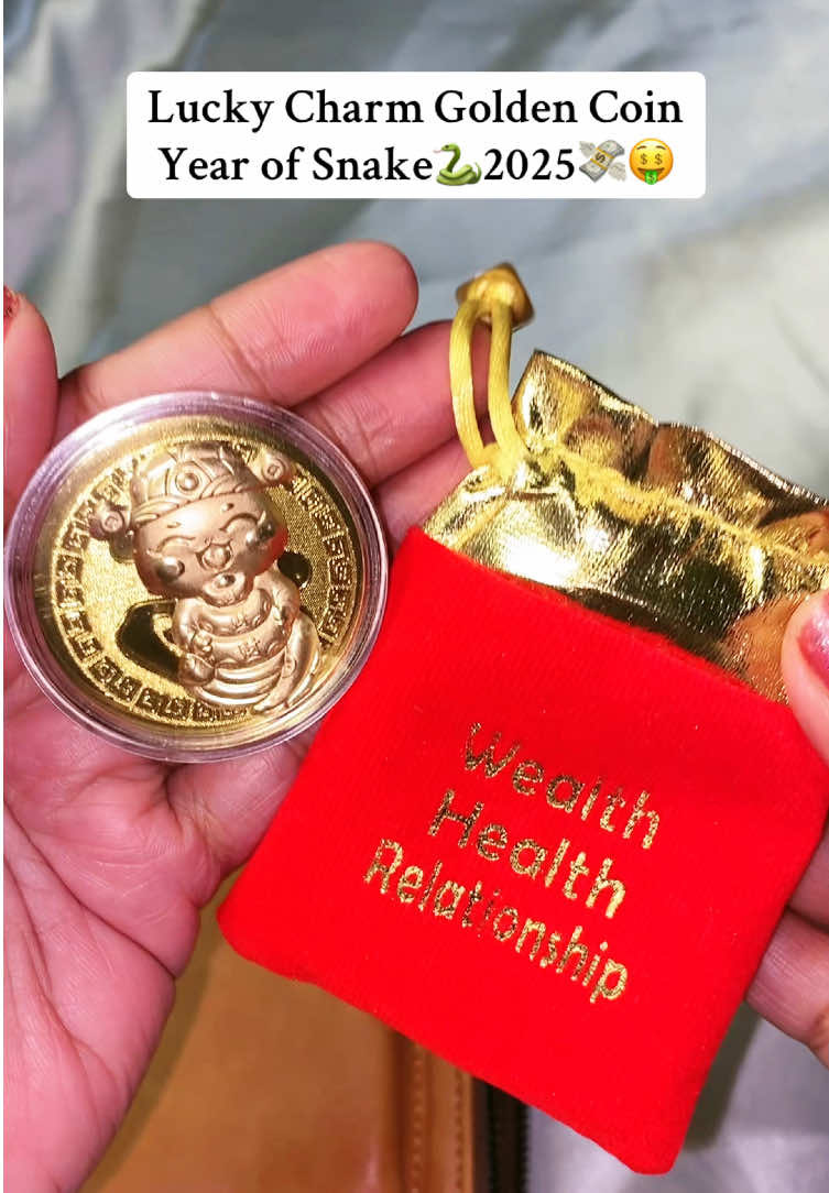Golden coin for abundant 2025✨ #luckygoldencoin #pampaswerte #yearofsnake🐍 #abundance #moneycatcher #trendingtiktok 