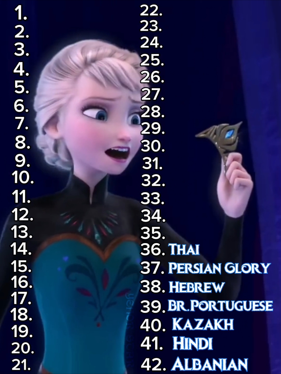 Christmas is coming very soon❄️ All languages are beautiful (top 21 are my favorites) #frozen #letitgo #elsa #multilanguage #ratings #fyp #yehorstar #elbruso #frozen 