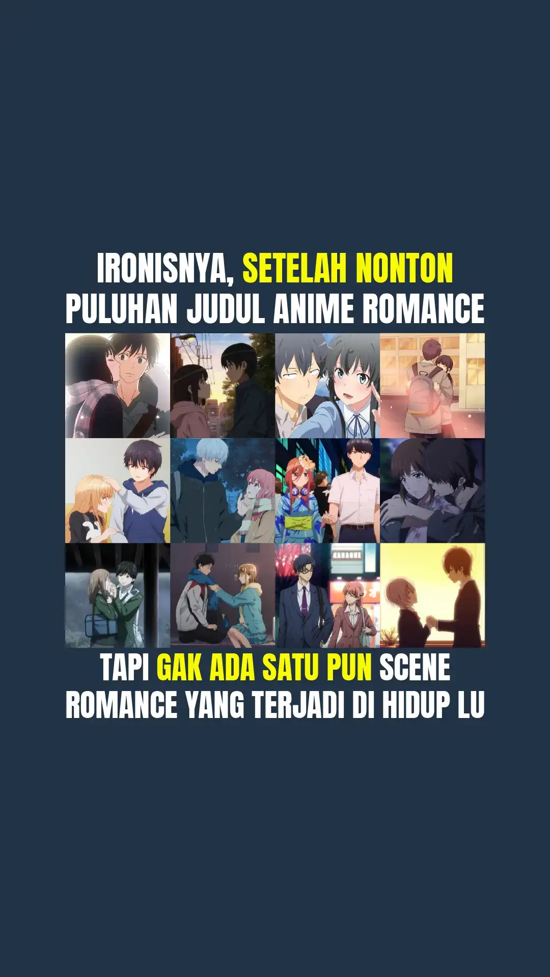 Nonton romance tapi hidup gak ada romance-romancenya #oregairu #aonohako #bluebox #kiminitodoke #saekano #yubisakitorenren 