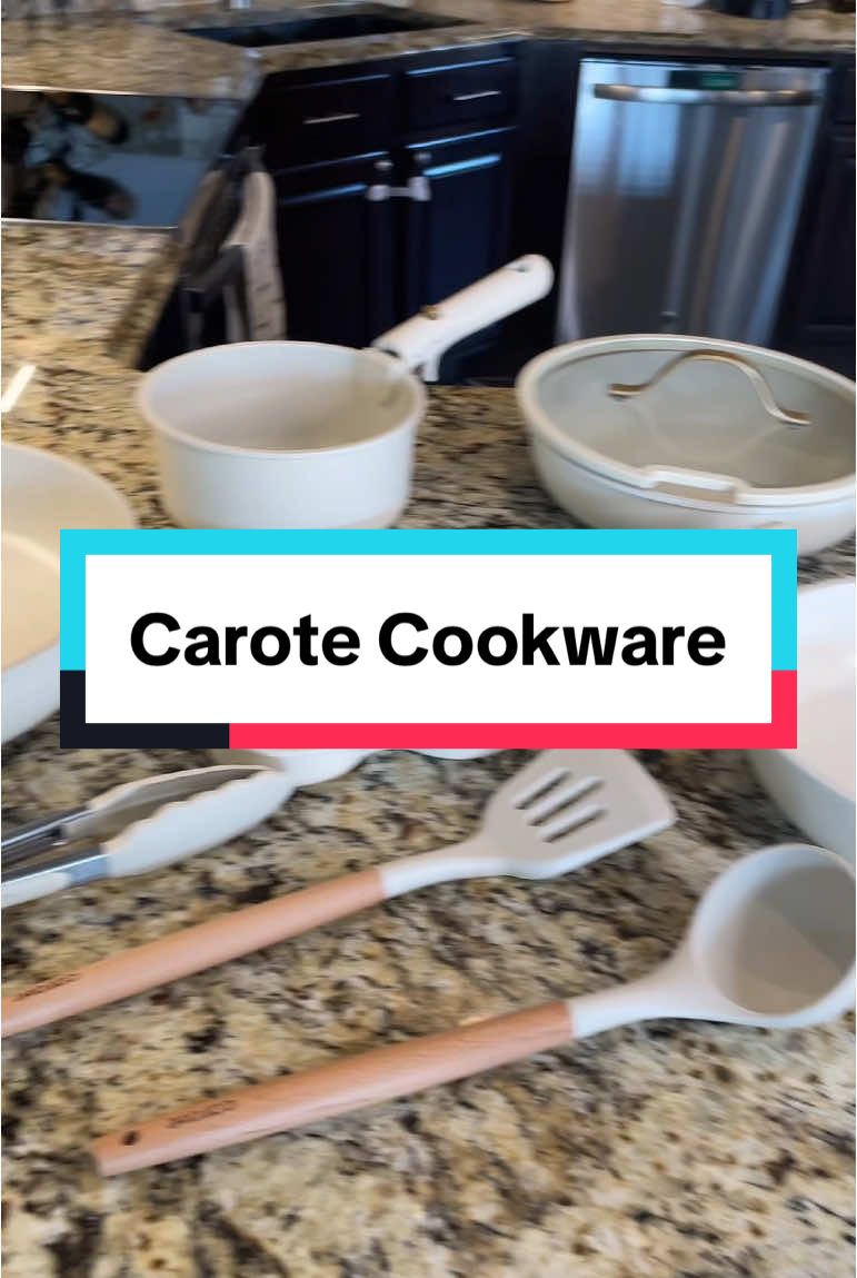 Elevate your kitchen with this 19 piece set from Carote in the gorgeous cream white! Very convenient with removable handles, easy to clean, non-stick durable granite coating, and non-toxic, chemical free materials. Oven and dishwasher safe. Makes cooking and cleanup easier!@Carote USA #fypage #carote #carotepotsandpanset #healthycooking #dishwashersafe #ovensafe #tiktokfinds #TikTokShop #tiktokmademebuyit #foryoupage #cookware #highquality #nonstick #nonstickpans #kitchenware #potsandpans #kitchenessentials #homecooking #cookwareset #cooking 