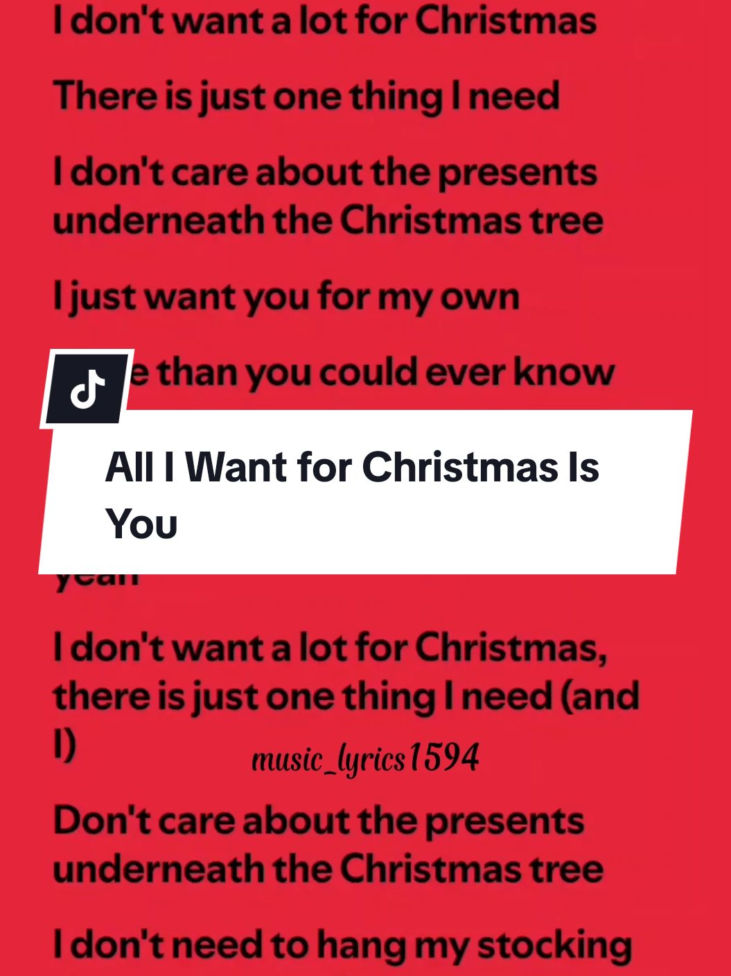 All I Want for Christmas Is You lyrics by Mariah Carey #spotify #lyrics #songlyrics #fyp #fullsong #mariahcarey #popular  #alliwantforchristmasisyou  #christmassong #music_lyrics1594 