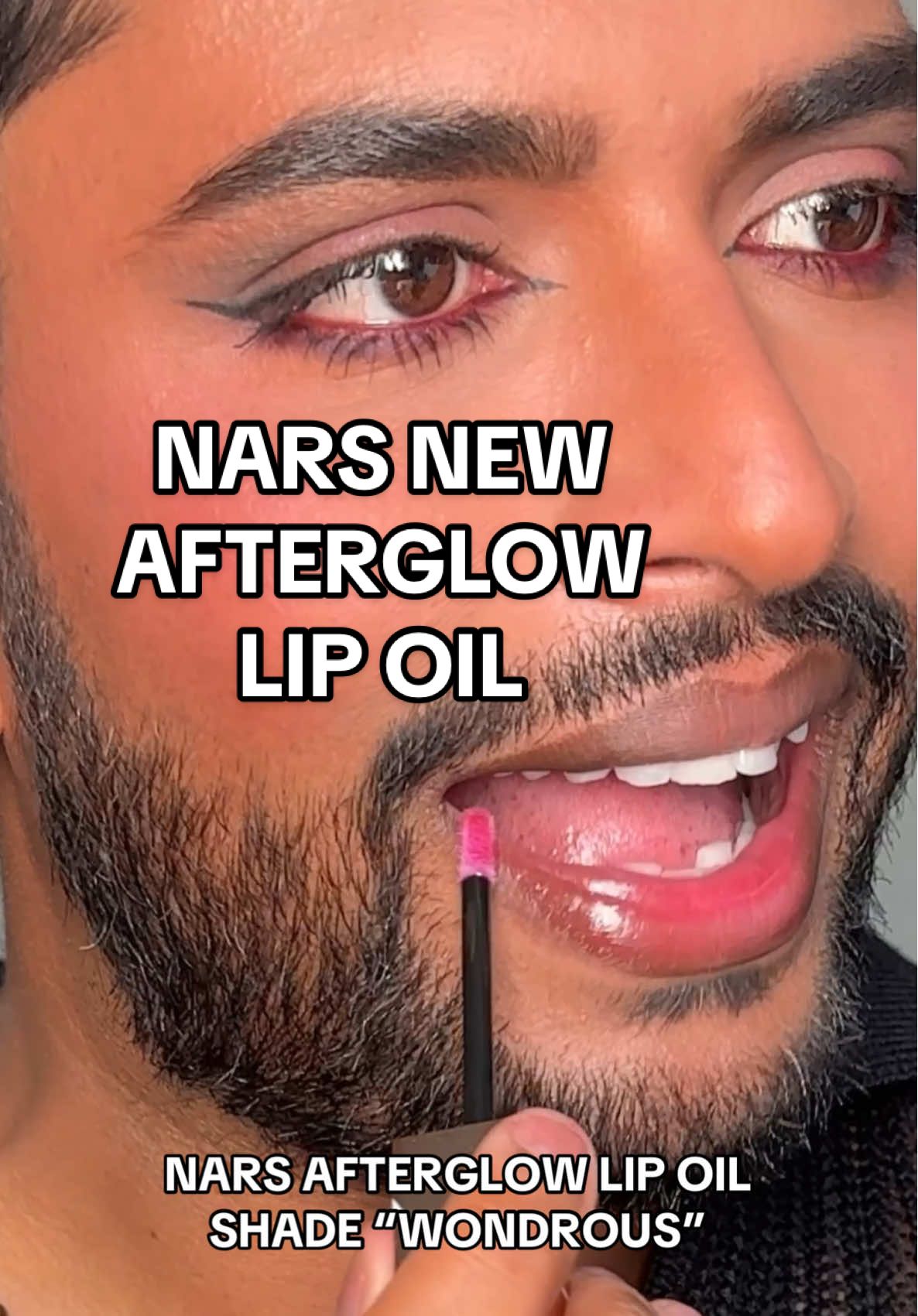 The shade WONDROUS @NARS Cosmetics AFTERGLOW LIP OIL is highshine and beautiful on brown lips 💕✨👀 #nars #narsafterglowlipoil #afterglowlipoil #lipoil #lipgloss #makeupreview #brownskinfriendly #brownlip