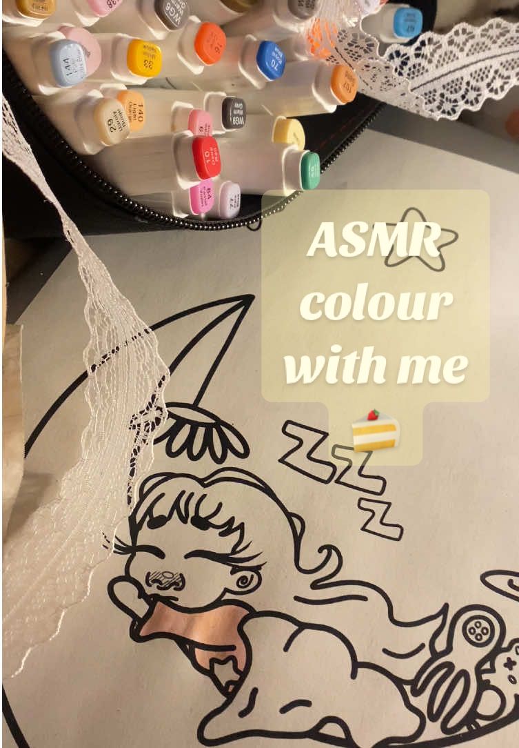 ASMR - Colour in my ethereal cozy colouring sheet with me! I designed this sheet all myself and if you loooove the page, you can download and print the file ready for colouring for only £1! Check out my b10 for my 🔗 💗 #colouringpage #adultcolouringbook #wellbeing #autisticadult #MentalHealthAwareness #asmr #lofiasmr #asmrcolouring #viral 