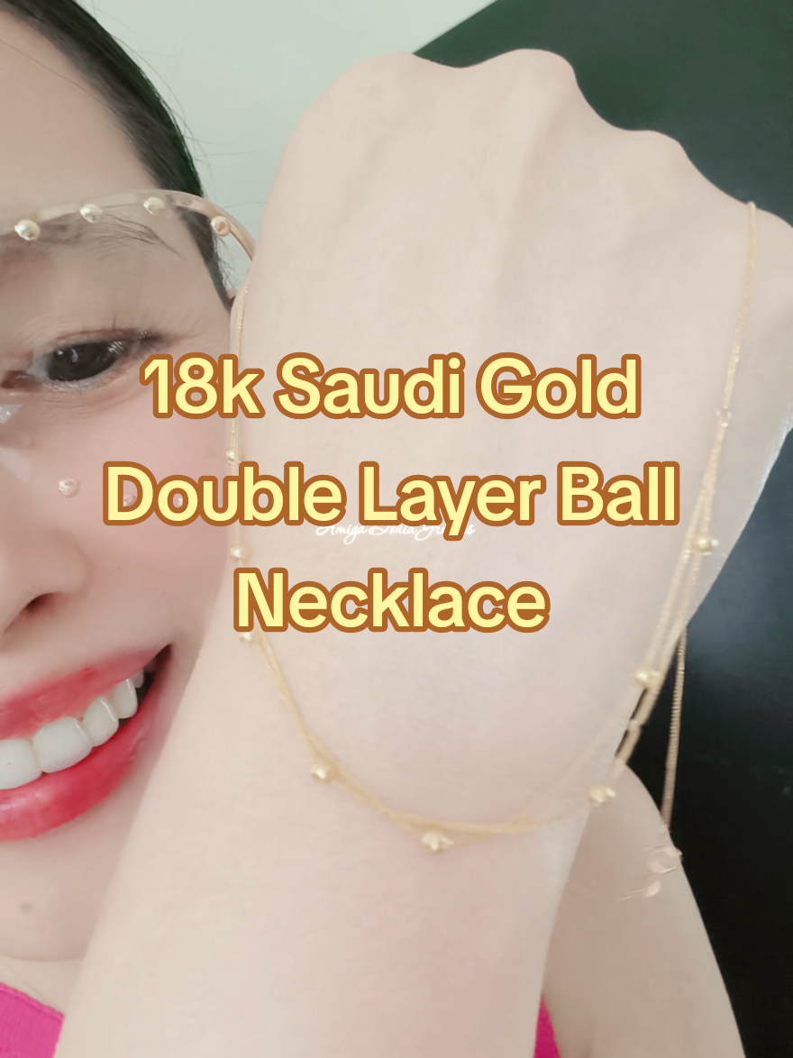 Double Layer Ball Necklace 18k Saudi Gold Pawnable  #18k #goldnecklace #saudigold #jewelry  #amigadoniagracias 