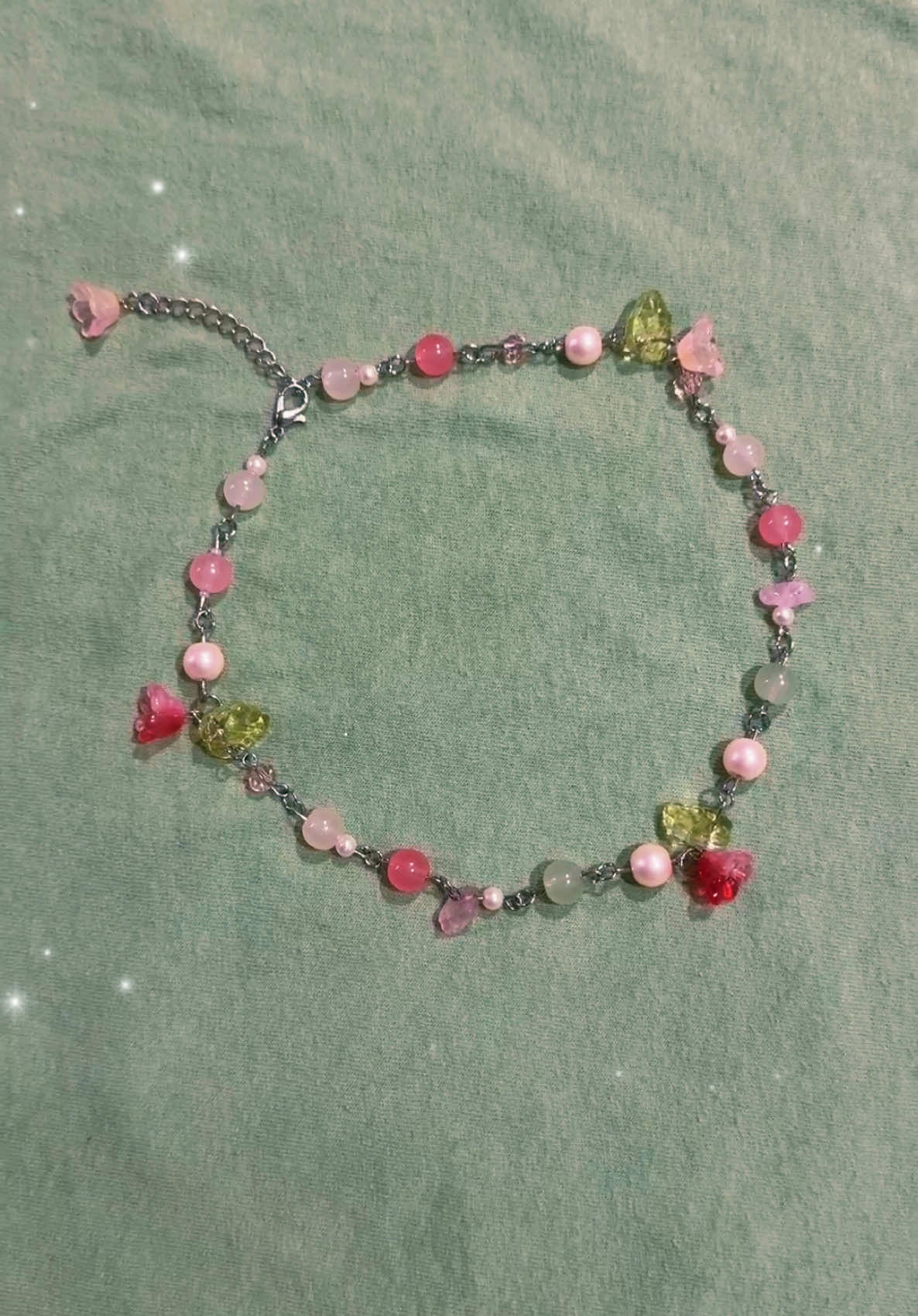 pink flower necklace 🌸✨ #CapCut 