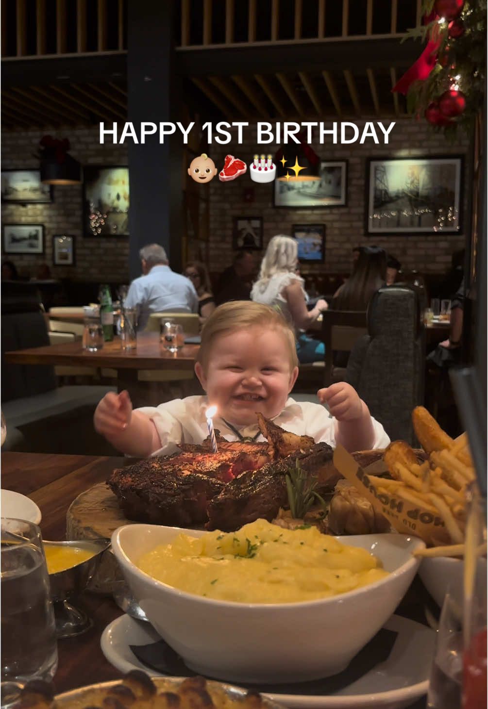 Steak dinner for our baby boy! Happy birthday birthday to our big boy 🎉 #firstbirthday #birthdayboy #turning1 #firstbirthdayideas #steak #steakdinner #CapCut 