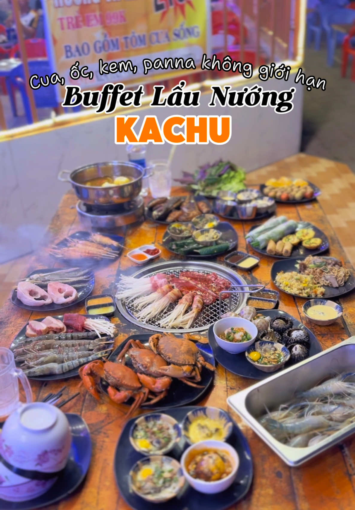 Trả lời @chaien Buffet Kachu cua, tôm ăn thoải mái đỉnh nhất Bạc Liêu, ngập tràng lẩu nướng hơn trăm món ngon‼️ #ancungtiktok #buffet #buffetkachu #launuong #bbq #hotpot #kemtuoi #baclieu #baclieudidau 