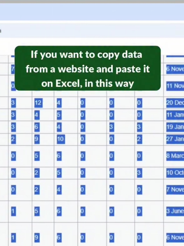 Copy data in excel from the web #excel #trick #viral #foryou #fyp #fyp #fyp #fyp 