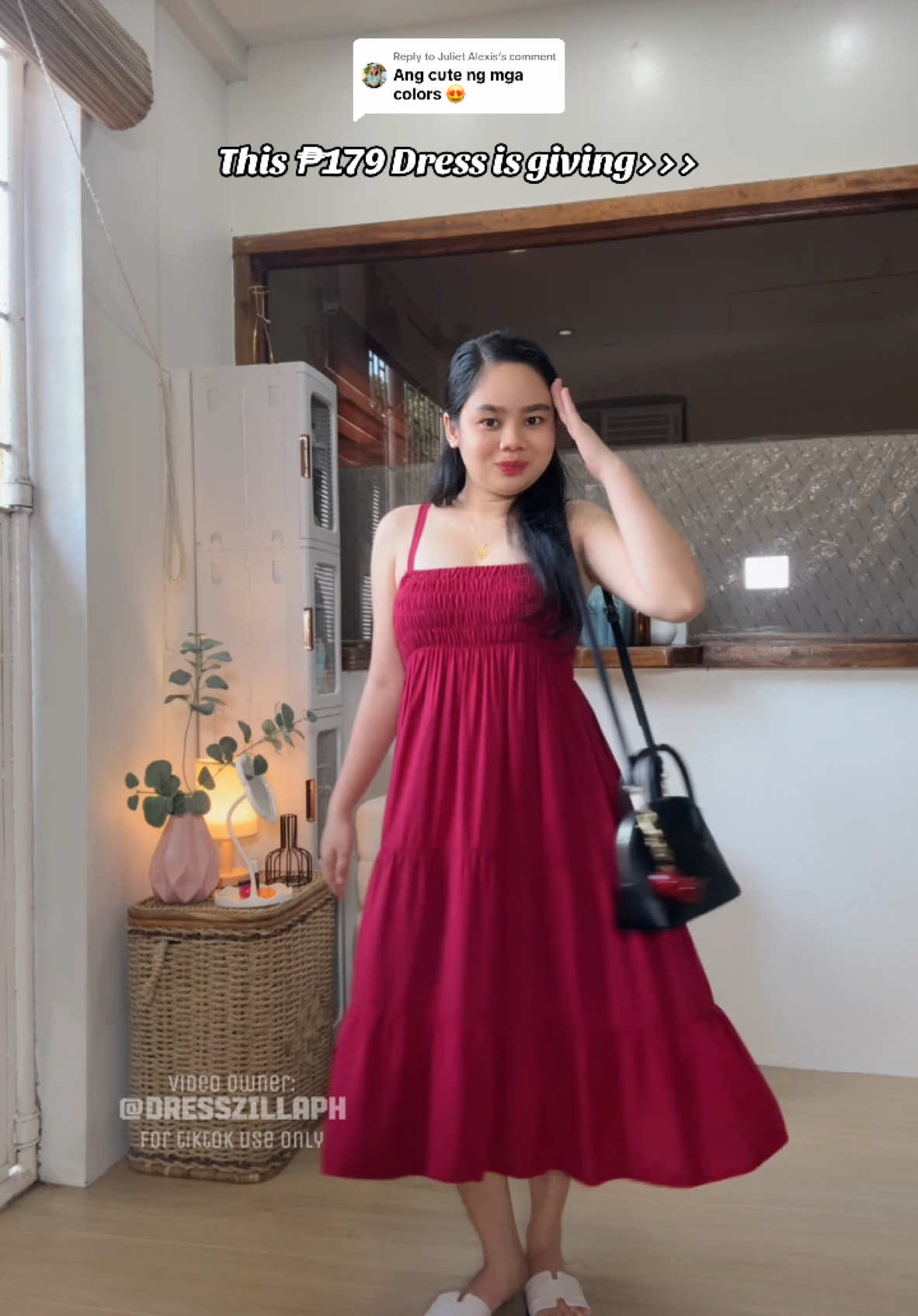 Replying to @Juliet Alexis one of my fave color Maroon♥️♥️ grabe ang presko ng dress na to! #dressrecommendation #dressforwomen #preskongdress #outfit #dressoutfit #dresszillaph 