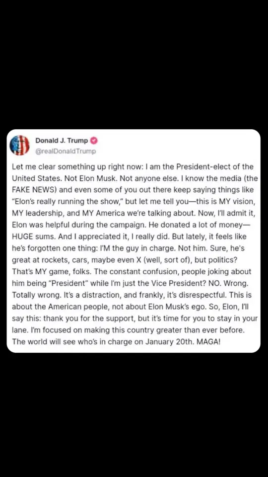 Trump says yall are being disrespectful to him by call elon President Musky. #trump #elonmusk #men #women #blm