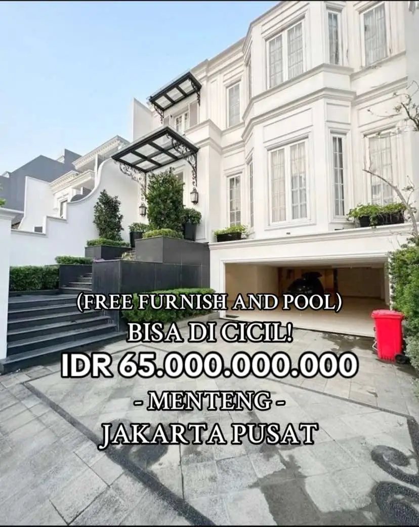 Rumah Dijual Menteng Jakarta Pusat • Brand New - Luxurious House • American Modern Classic • Fully furnished • Full marble slab import Italy • High Quality Material Spesifikasi : 3 Lantai + Ruang serba guna & rooftop Luas tanah 474 m2 Luas bangunan 1.388 m2 Kamar Tidur : 4 + 3 KT Kamar Mandi : 4 + 3 KM Surat SHM /IMB : Ada LANTAI DASAR: • Pos satpam + k mandi. • Carport 2 mobil • Garasi 6 mobil • Gudang • K Tidur Art 2+1 • Wet kitchen besar full set, kitchen kabinet, kulkas, stove dil. • Area cuci dan iemur • Ruang salon besar + Kamar mandi • Gudang • Akses Lift + tangga LANTAL 1 • Foyer / Ruang Tamu • Selasar/koridor • Area void-grand piano • KT Tamu + KM Tamu • Powder room • Living room -Dinning Room -Dry kitchen (Full set (kompor, kulkas, oven, microwave dil) • Teras • Kolam renang LANTAI 2 • Koridor Luas bisa U/ Ruang santai • 2 K.Tidur anak ensuite bathroom • Master bedroom + walk in closet + wardrobe Full set LANTAI 3 • Ruang serba guna • Rooftop • Akses Lift Harga: Rp. 65Miliar (Negotiable) For Information (+62) 857 - 2228 - 4878 (Rasya) #property #forsale #rumahmewah