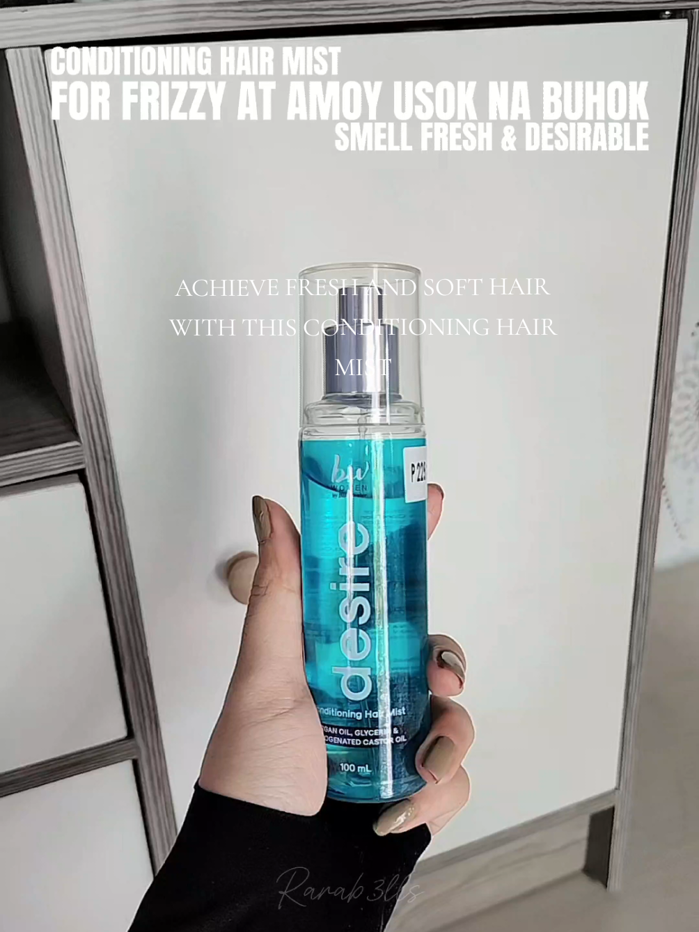 Nabudol lang ako ng tita ko dito pero girl! Worth it! My hair looks soft and smells fresh the whole day kahit na nagcocommute lang ako! Conditioning Hair Mist for the girlies out there. This is to avoid amoy usok and pawis yung hair natin! A must have girlies! #hairmist #forhair #conditioninghairmist #haircare #girlythings #fyp #fyppppppppppppppppppppppp #girl #softhair 