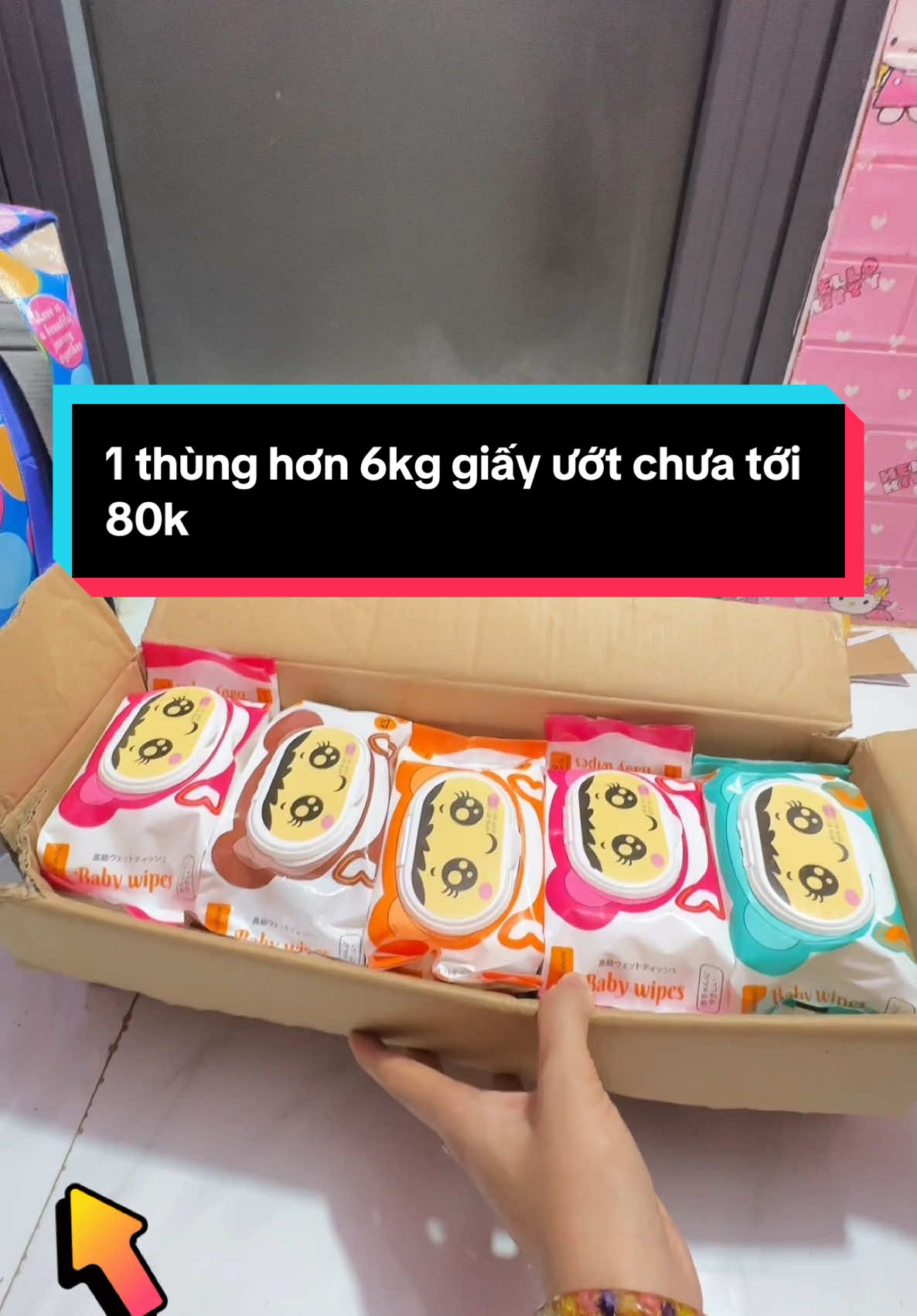 Giấy ướt đang sale 1 thùng 10 gói chưa tới 80k #khanuot #khanuotkhongmui #khanuotbabywipes #khanuotchobe #trucmemimay #xuhuong